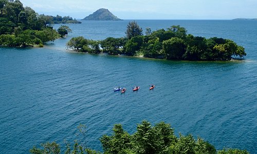 Scenic background of Lake Kivu